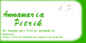 annamaria pitrik business card